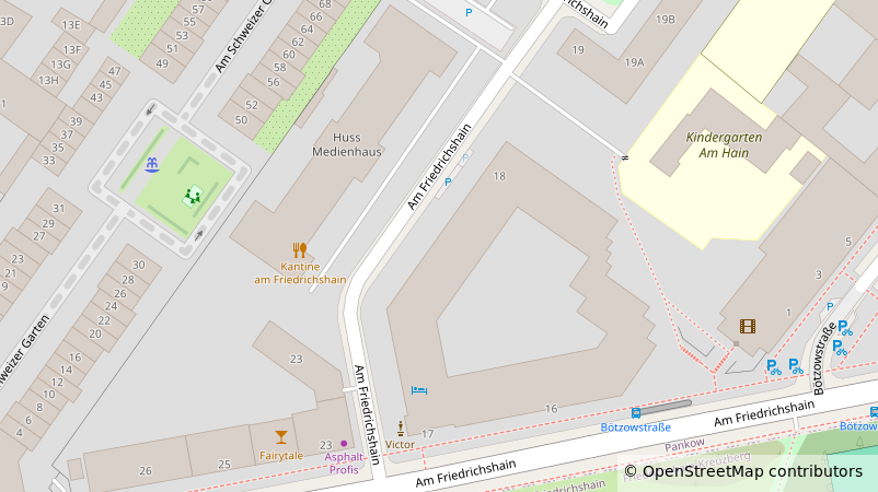 Kartenausschnitt: Am Friedrichshain 22